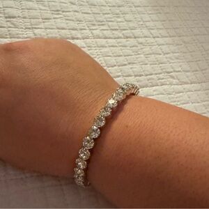 Silver tone with CZ cuff